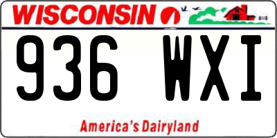 WI license plate 936WXI