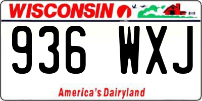 WI license plate 936WXJ
