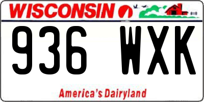 WI license plate 936WXK