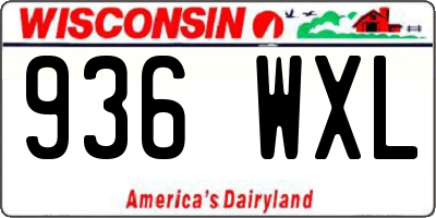 WI license plate 936WXL