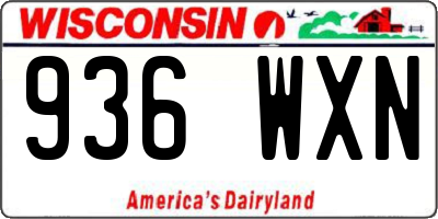 WI license plate 936WXN