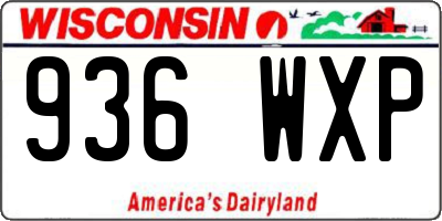 WI license plate 936WXP