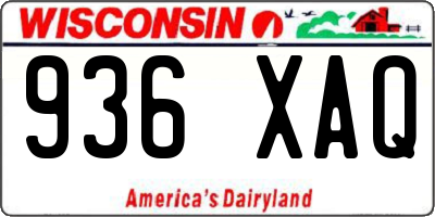 WI license plate 936XAQ