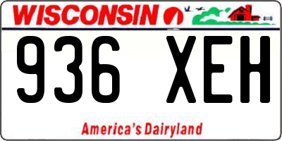 WI license plate 936XEH