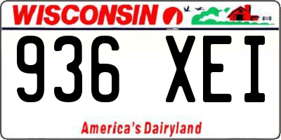 WI license plate 936XEI