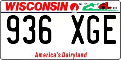 WI license plate 936XGE