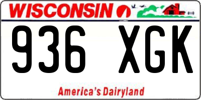 WI license plate 936XGK