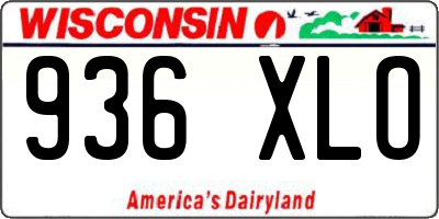 WI license plate 936XLO