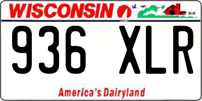 WI license plate 936XLR