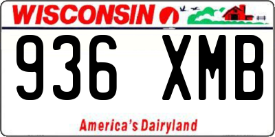 WI license plate 936XMB