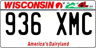 WI license plate 936XMC