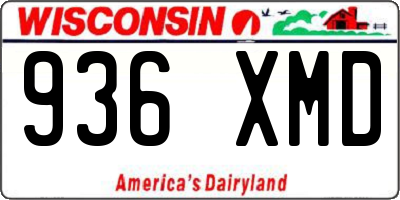 WI license plate 936XMD