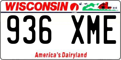WI license plate 936XME