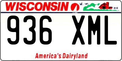 WI license plate 936XML