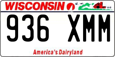 WI license plate 936XMM