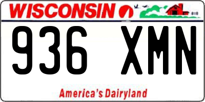 WI license plate 936XMN