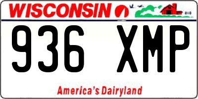 WI license plate 936XMP