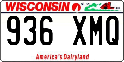 WI license plate 936XMQ