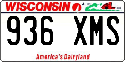 WI license plate 936XMS