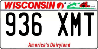 WI license plate 936XMT