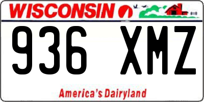 WI license plate 936XMZ