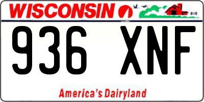 WI license plate 936XNF