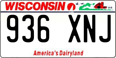 WI license plate 936XNJ