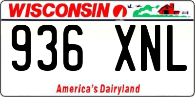 WI license plate 936XNL
