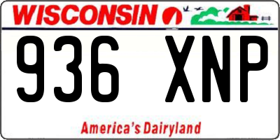 WI license plate 936XNP