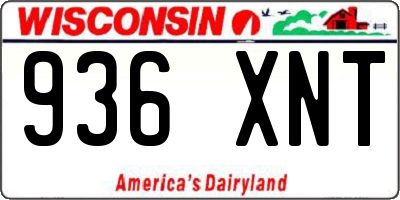 WI license plate 936XNT