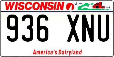 WI license plate 936XNU