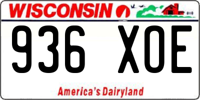 WI license plate 936XOE