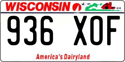 WI license plate 936XOF