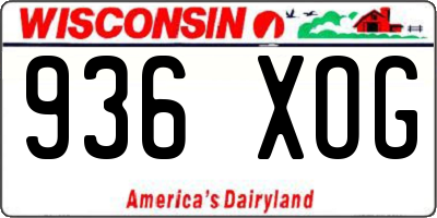 WI license plate 936XOG