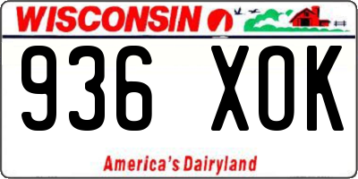WI license plate 936XOK