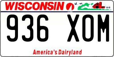 WI license plate 936XOM