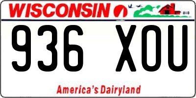 WI license plate 936XOU