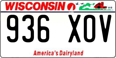 WI license plate 936XOV