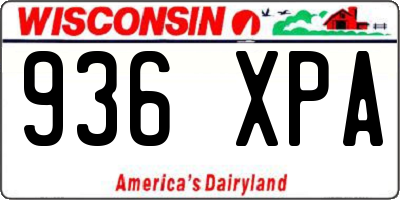 WI license plate 936XPA