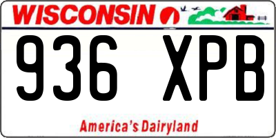 WI license plate 936XPB