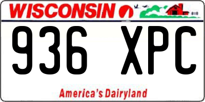 WI license plate 936XPC