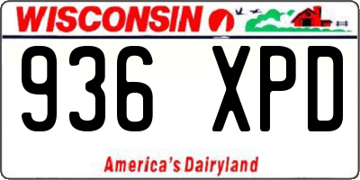 WI license plate 936XPD