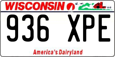 WI license plate 936XPE