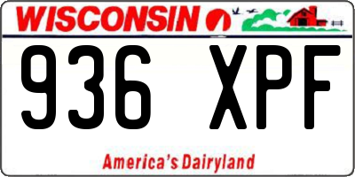 WI license plate 936XPF