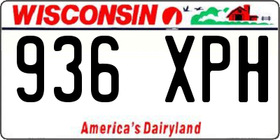 WI license plate 936XPH