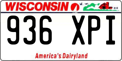 WI license plate 936XPI