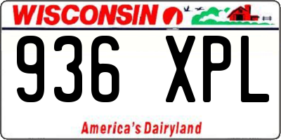 WI license plate 936XPL