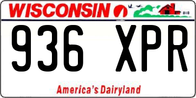 WI license plate 936XPR