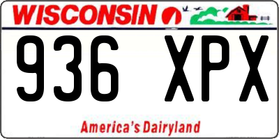 WI license plate 936XPX