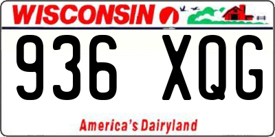 WI license plate 936XQG